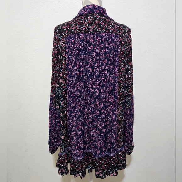 Free People Tunic Mini Dress Lost In You Printed Floral in Dark Combo Sz Medium - Picture 10 of 16